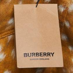 Pre Owned Burberry Brown Printed Denim Jeans S Waist 31"