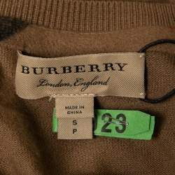Burberry Dark Beige Cashmere Crew Neck Jumper S