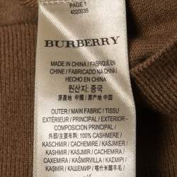 Burberry Dark Beige Cashmere Crew Neck Jumper S
