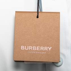 Pre Owned Burberry Light Blue Cotton Blend Button Front Full Sleeve Shirt M