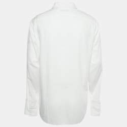 Pre Owned Burberry White Pintuck Cotton Button Front Full Sleeve Shirt XL
