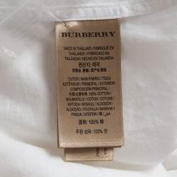 Pre Owned Burberry White Pintuck Cotton Button Front Full Sleeve Shirt XL