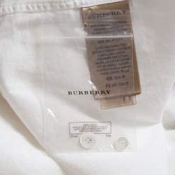 Pre Owned Burberry White Pintuck Cotton Button Front Full Sleeve Shirt XL