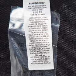 مملوكة مسبقًا Burberry Black Logo Woven Cotton Polo T-Shirt M