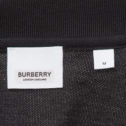 مملوكة مسبقًا Burberry Black Logo Woven Cotton Polo T-Shirt M