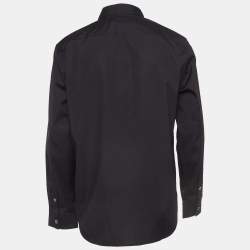 Burberry Black Cotton Long Sleeve Button Front Shirt XL