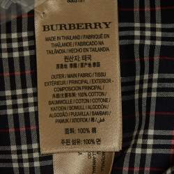 Burberry Navy Blue Checked Print Cotton Button Front Shirt XL