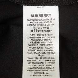 Burberry Black Logo Applique Cotton Crew Neck T-Shirt S