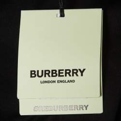 Burberry Black Logo Applique Cotton Crew Neck T-Shirt S