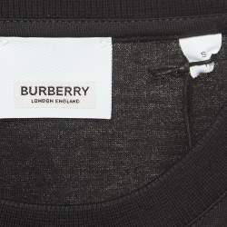 Burberry Black Logo Applique Cotton Crew Neck T-Shirt S