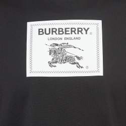Burberry Black Logo Applique Cotton Crew Neck T-Shirt S