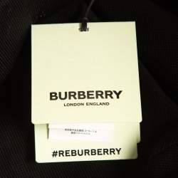 Pre Owned Burberry Black Winslow Logo Pique Cotton Polo T-Shirt L