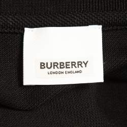 Pre Owned Burberry Black Winslow Logo Pique Cotton Polo T-Shirt L
