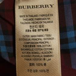 Burberry Crimson Red Checked Cotton Alexander Shirt M