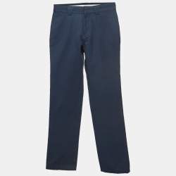 Burberry Navy Blue Cotton Formal Trousers S