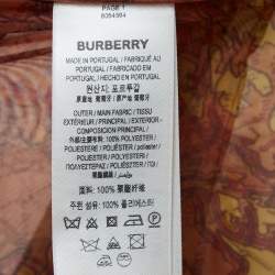 Burberry Orange Aldous Map Print Sheer Mesh T-shirt L