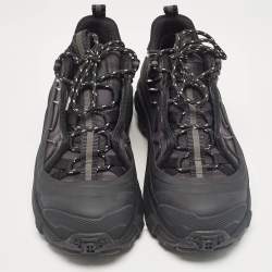 Burberry Black Leather and Rubber Arthur Lace Up Sneakers Size 41