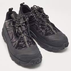Burberry Black Leather and Rubber Arthur Lace Up Sneakers Size 41