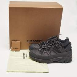Burberry Black Leather and Rubber Arthur Lace Up Sneakers Size 41