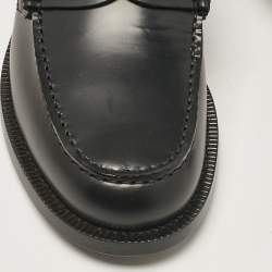 Burberry Black Leather Bedmont Loafers Size 39.5