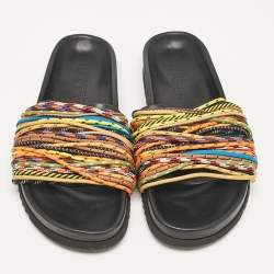 Burberry Multicolor Cord Melroy Slide Sandals Size 44