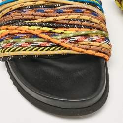 Burberry Multicolor Cord Melroy Slide Sandals Size 44