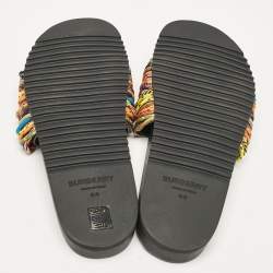 Burberry Multicolor Cord Melroy Slide Sandals Size 44
