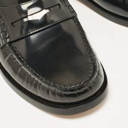 Burberry Black Brushed Leather Rupert Loafers Size 40