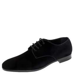 Burberry Black Velvet Menning Derby Size 42.5