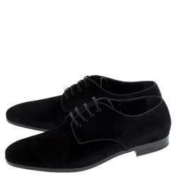 Burberry Black Velvet Menning Derby Size 42.5