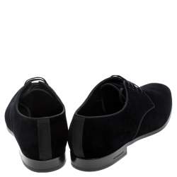 Pre Owned Burberry Black Velvet Menning Derby Size 45