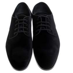 Pre Owned Burberry Black Velvet Menning Derby Size 45