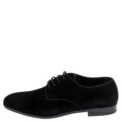 Pre Owned Burberry Black Velvet Menning Derby Size 45