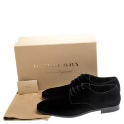 Pre Owned Burberry Black Velvet Menning Derby Size 45