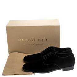 Pre Owned Burberry Black Velvet Menning Derby Size 43.5