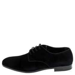 Pre Owned Burberry Black Velvet Menning Derby Size 43.5