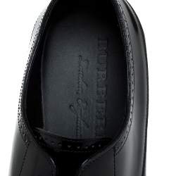 Burberry Black Leather Cranbook Wing Tip Lace Up Derby Size 40.5