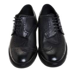 Burberry Black Brogue Leather Rayford Derby Size 43