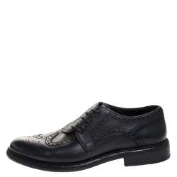 Burberry Black Brogue Leather Rayford Derby Size 43