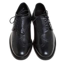Pre Owned Burberry Black Brogue Leather Rayford Derby Size 43
