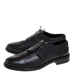 Pre Owned Burberry Black Brogue Leather Rayford Derby Size 43