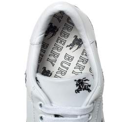 Pre Owned Burberry White Leather Timsbury Low Top Sneakers Size 40