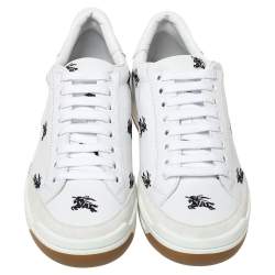 Pre Owned Burberry White Leather Timsbury Low Top Sneakers Size 40