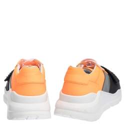 Pre Owned حذاء رياضي ب ربري برقبة منخفضة جلد وقماش مقاس 41