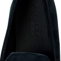Burberry Green Suede Solway Chain Detail Slip On Loafers Size 44.5