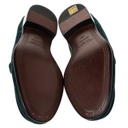  Burberry Green Suede Solway Slip On Loafers Size 42.5