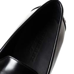 مملوكة مسبقًا  Burberry Black Leather Solway Slip On Loafers Size 43