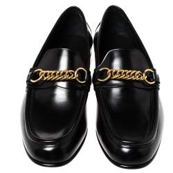 مملوكة مسبقًا  Burberry Black Leather Solway Slip On Loafers Size 43