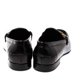 مملوكة مسبقًا  Burberry Black Leather Solway Slip On Loafers Size 43