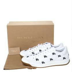 Burberry White Leather Timsbury Low Top Sneakers Size 44